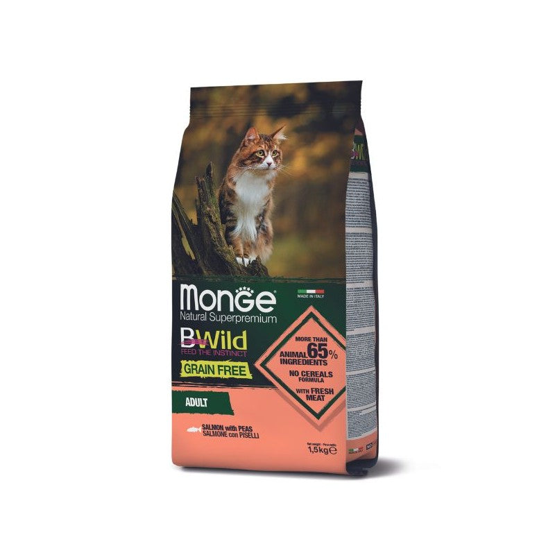 CAT MONGE BWILD G.FREE 1.5KG SALMONE PISELLI