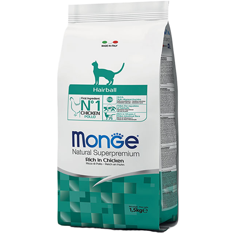 CAT MONGE HAIRBALL 1.5KG POLLO