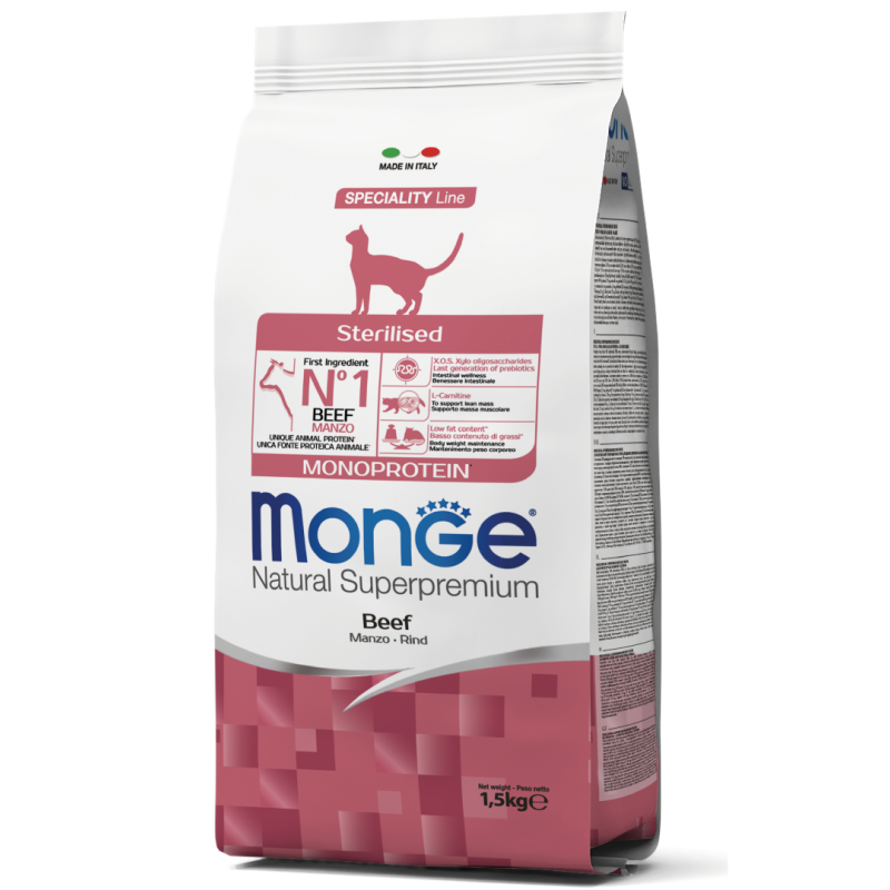 CAT MONGE STERILIZED 1.5KG MANZO