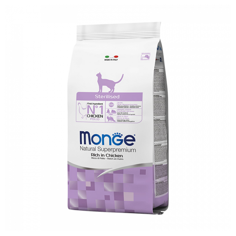 CAT MONGE STERILIZED 400GR POLLO