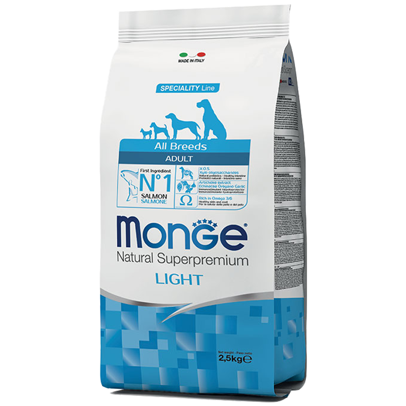 DOG MONGE ALLBREED LIGHT 2.5KG SALMONE RISO