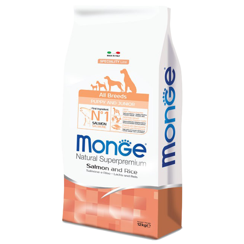 DOG MONGE ALLBREED PUPPY 12KG SALMONE RISO