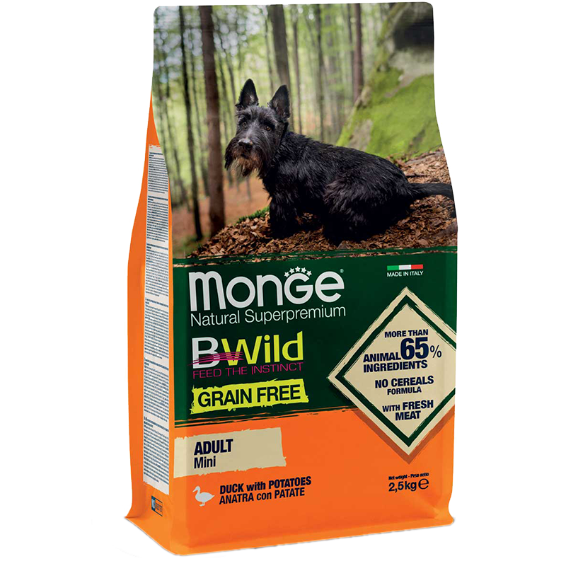 DOG MONGE BWILD G.FREE 2.5KG MINI ANATRA PATATE