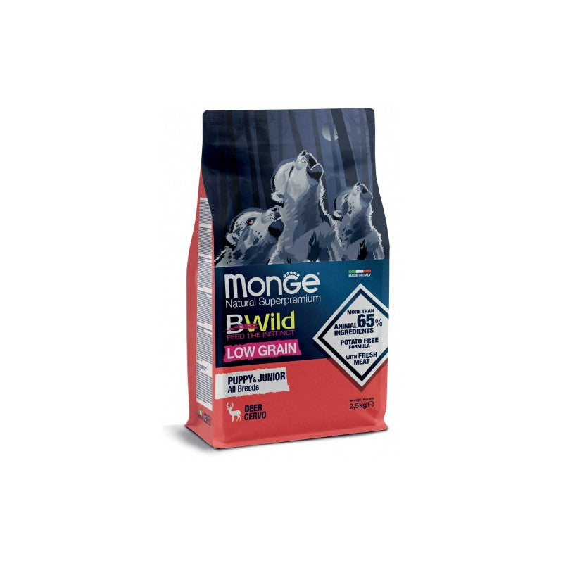 DOG MONGE BWILD LOW GRAIN PUPPY 2.5KG CERVO