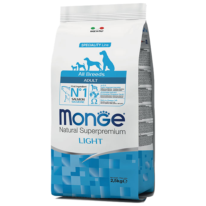 DOG MONGE LIGHT 12KG ALL BREED SALMONE