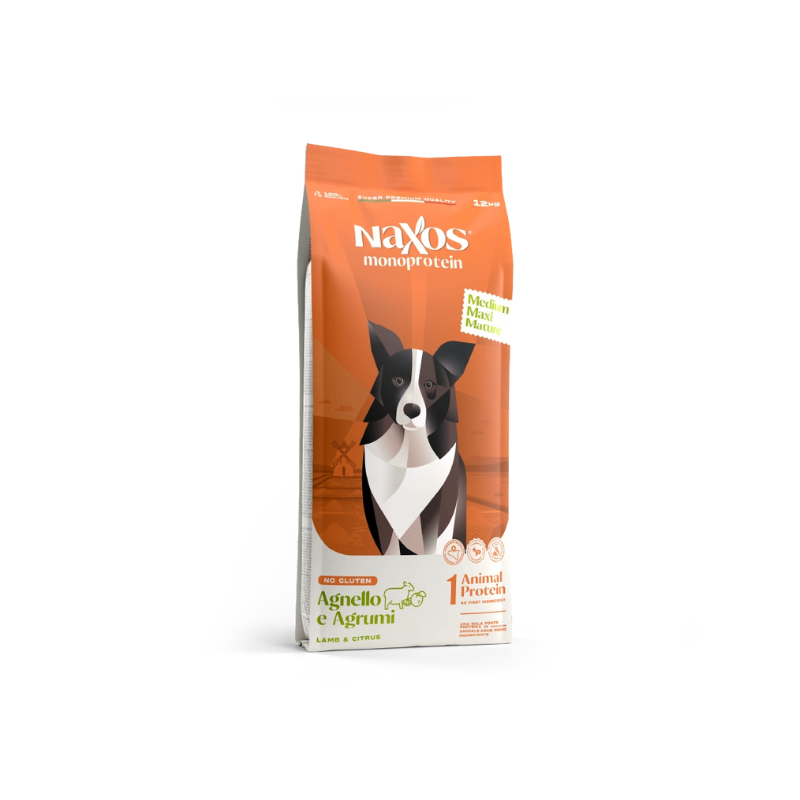 DOG NAXOS MATURE 12KG MEDIUM/MAXI AGNELLO AGRUMI