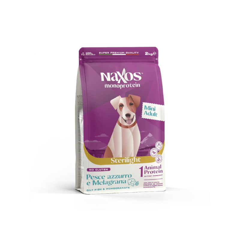 DOG NAXOS STERILIGHT 2KG MINI PESCE MELAGRANA