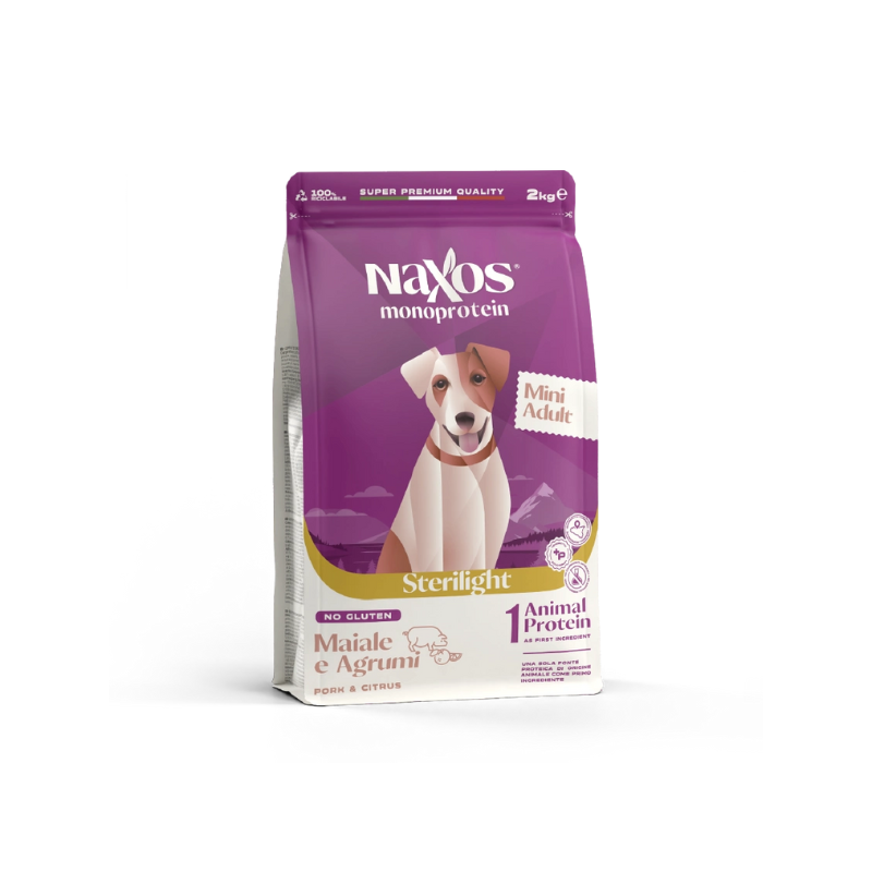 DOG NAXOS STERILIGHT 500GR MINI MAIALE AGRUMI