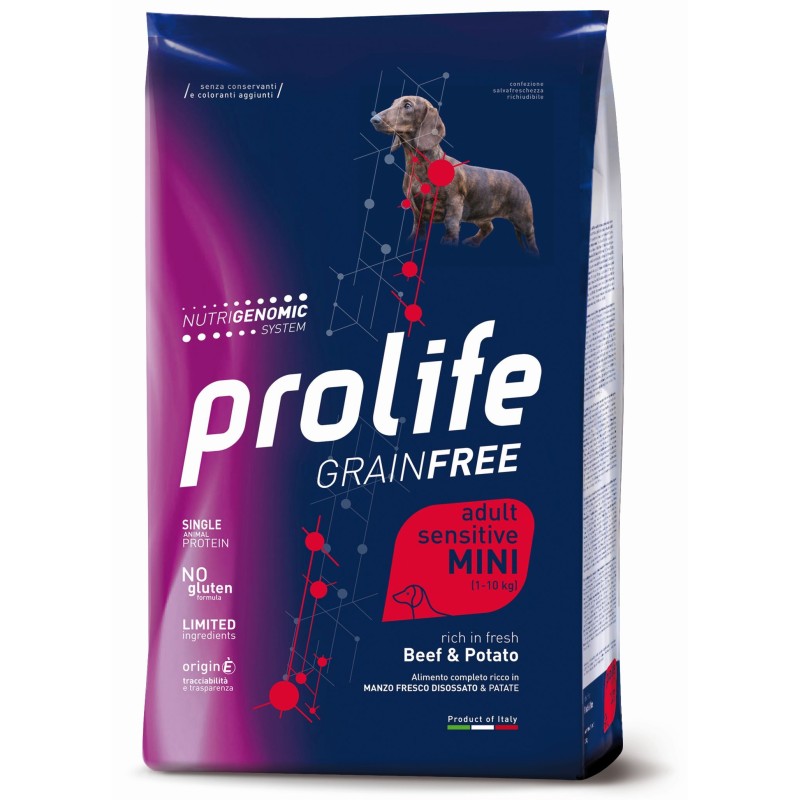 DOG PROLIFE ADULT GRAINFREE MANZO/PATATE 2KG MINI