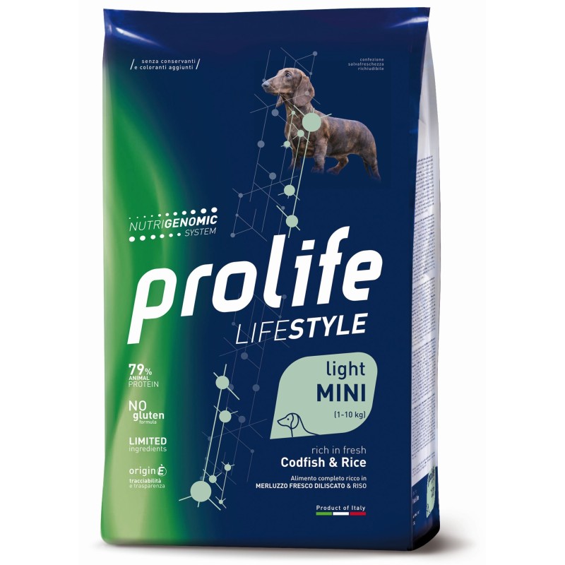 DOG PROLIFE LIGHT LIFESTYLE MERLUZZO RISO 2KG MINI