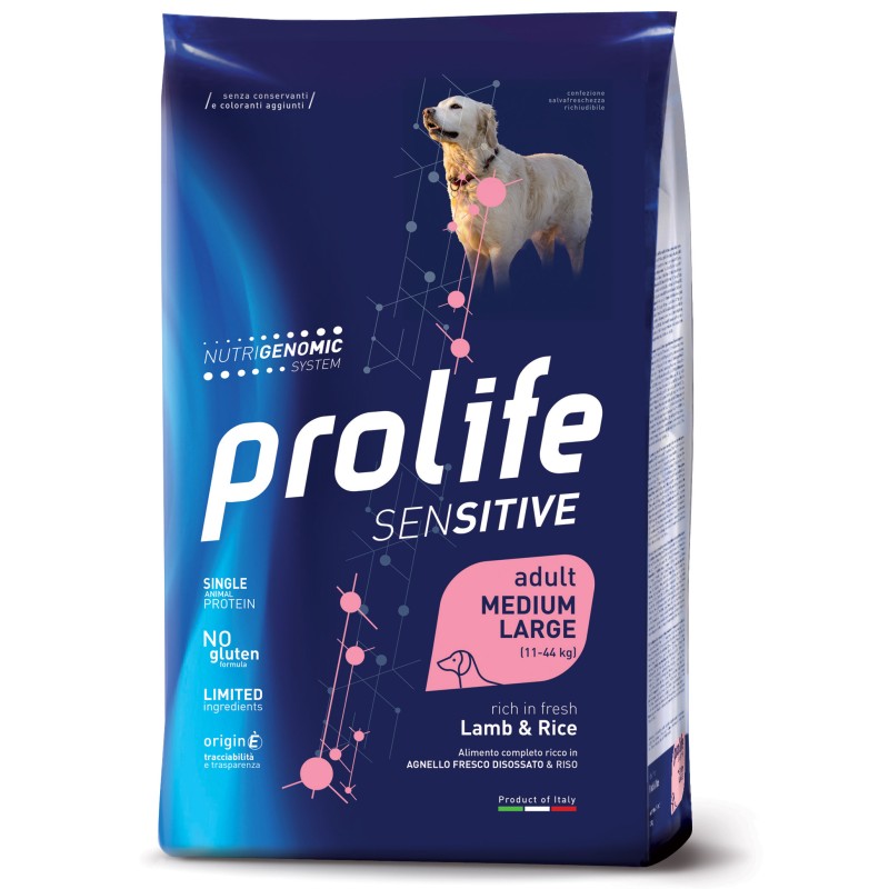 DOG PROLIFE SENSITIVE ADULT AGNELLO RISO 2,5KG M/L