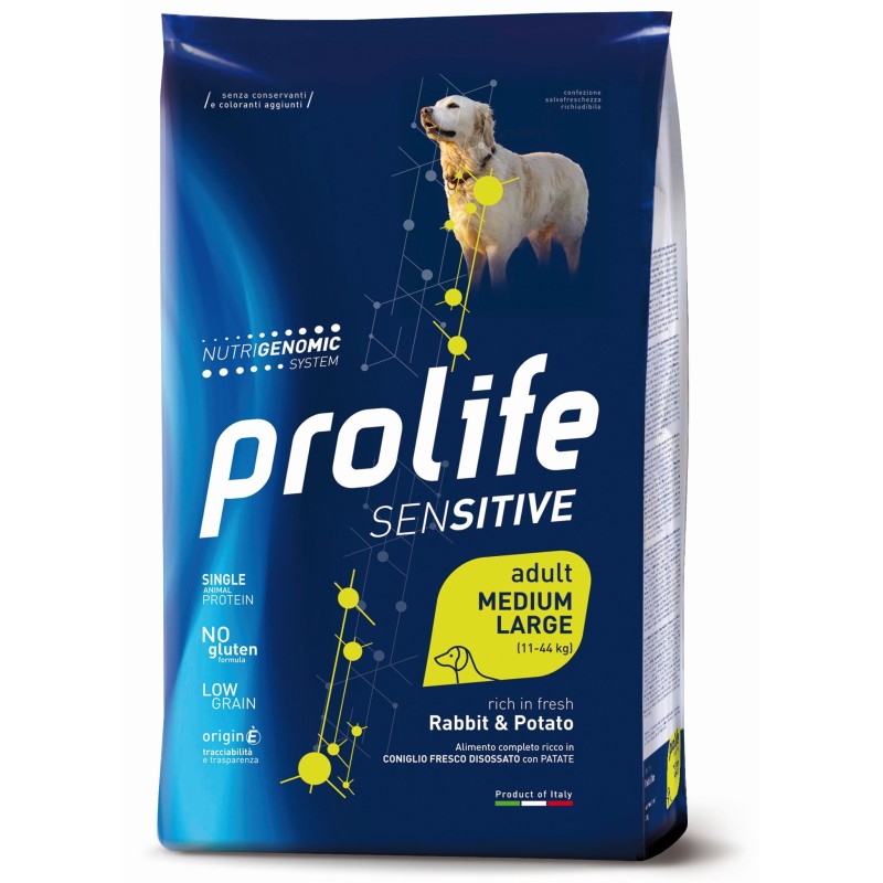 DOG PROLIFE SENSITIVE ADULT CONIGLIO PATATE 2,5KG M/L