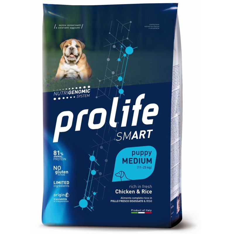 DOG PROLIFE SMART PUPPY MEDIUM POLLO RISO 10KG