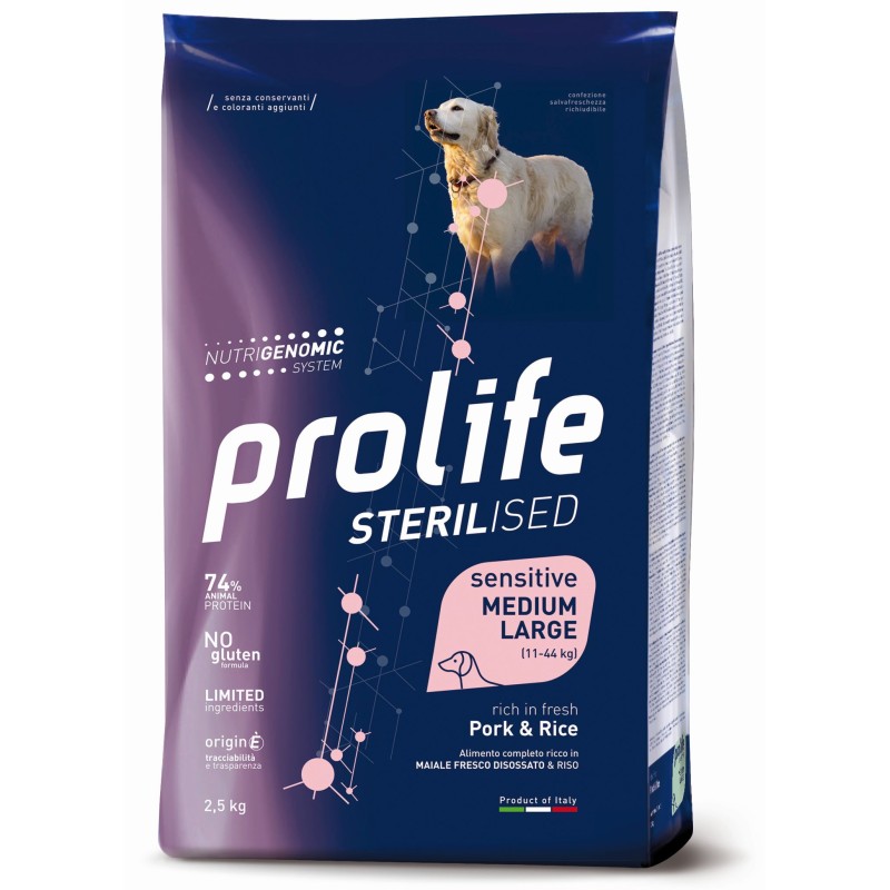 DOG PROLIFE STERILISED SENS MAIALE E RISO 12 KG M/L